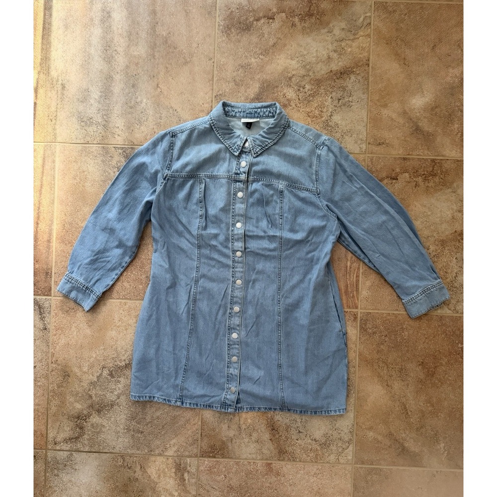 Universal Thread Women's Long Sleeve Mini Denim Shirtdress ~ Blue Sz 17 NWT